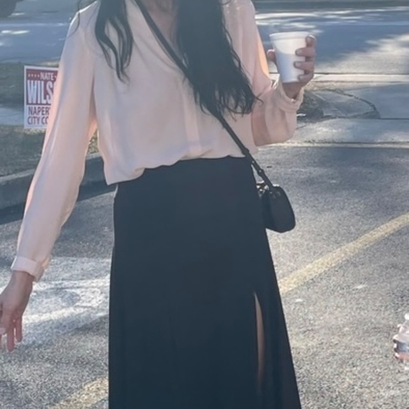 Susana Monaco women’s high waist slit maxi skirt size m black - Picture 4 of 6